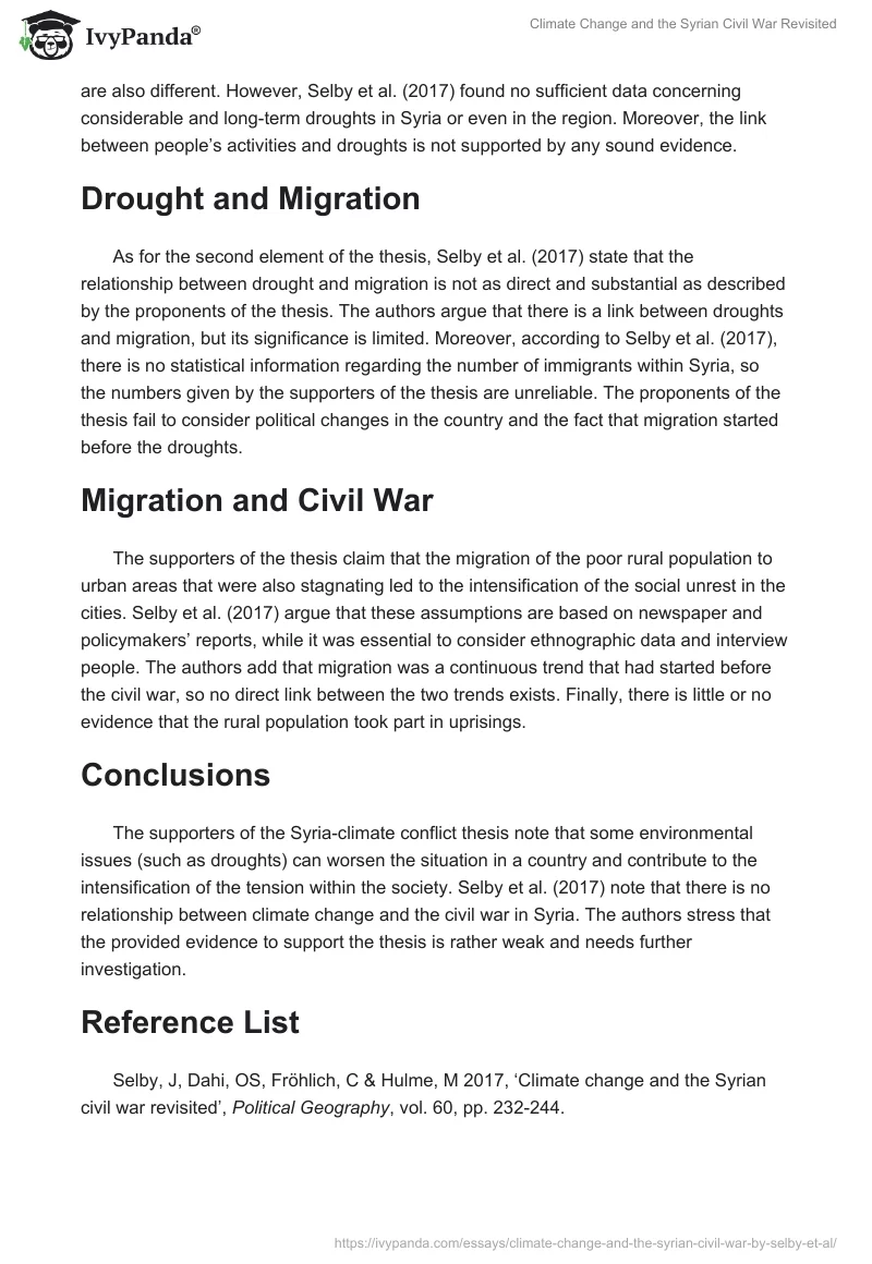 Climate Change and the Syrian Civil War Revisited. Page 2