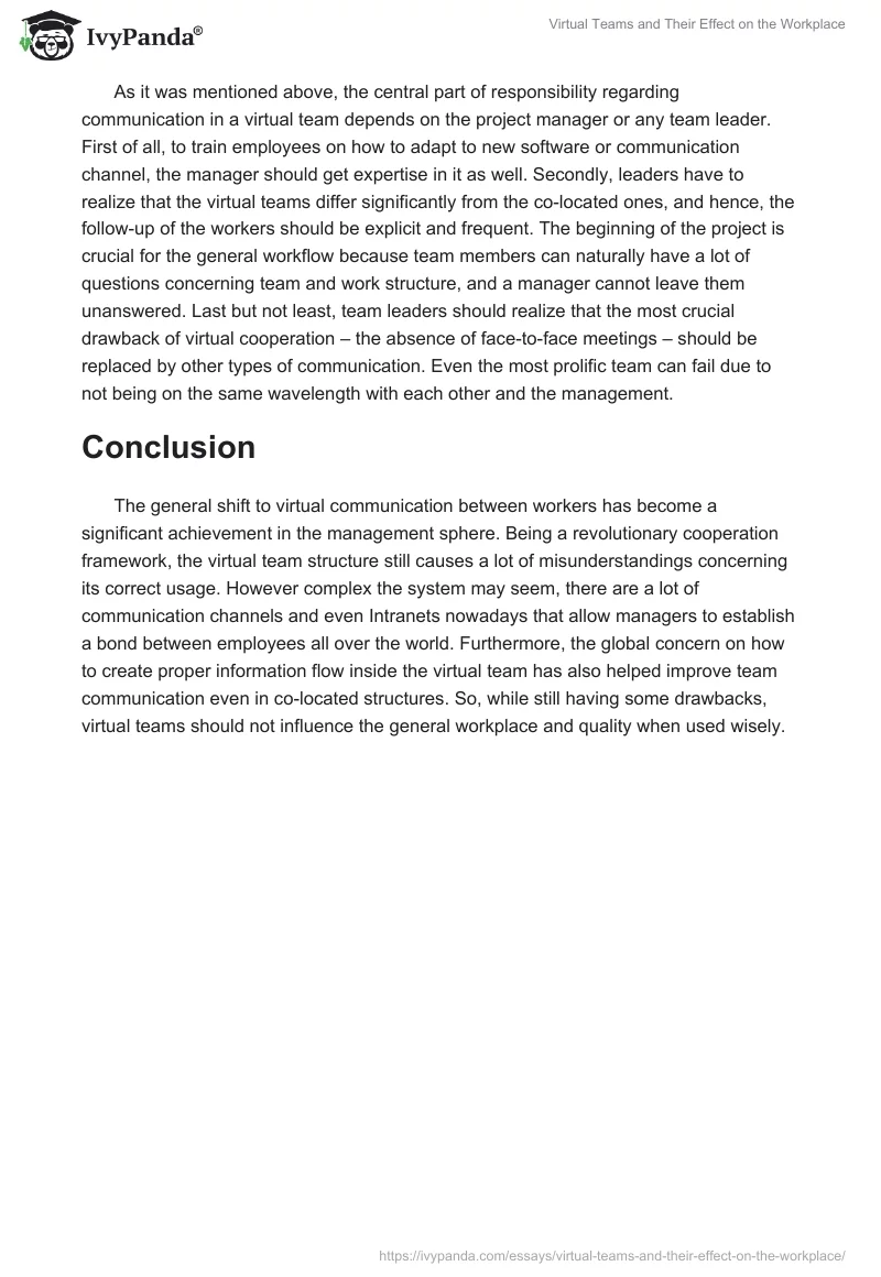 Virtual Teams and Their Effect on the Workplace. Page 2