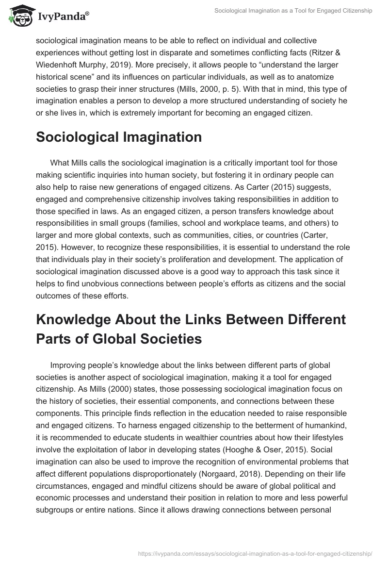 Sociological Imagination as a Tool for Engaged Citizenship. Page 2