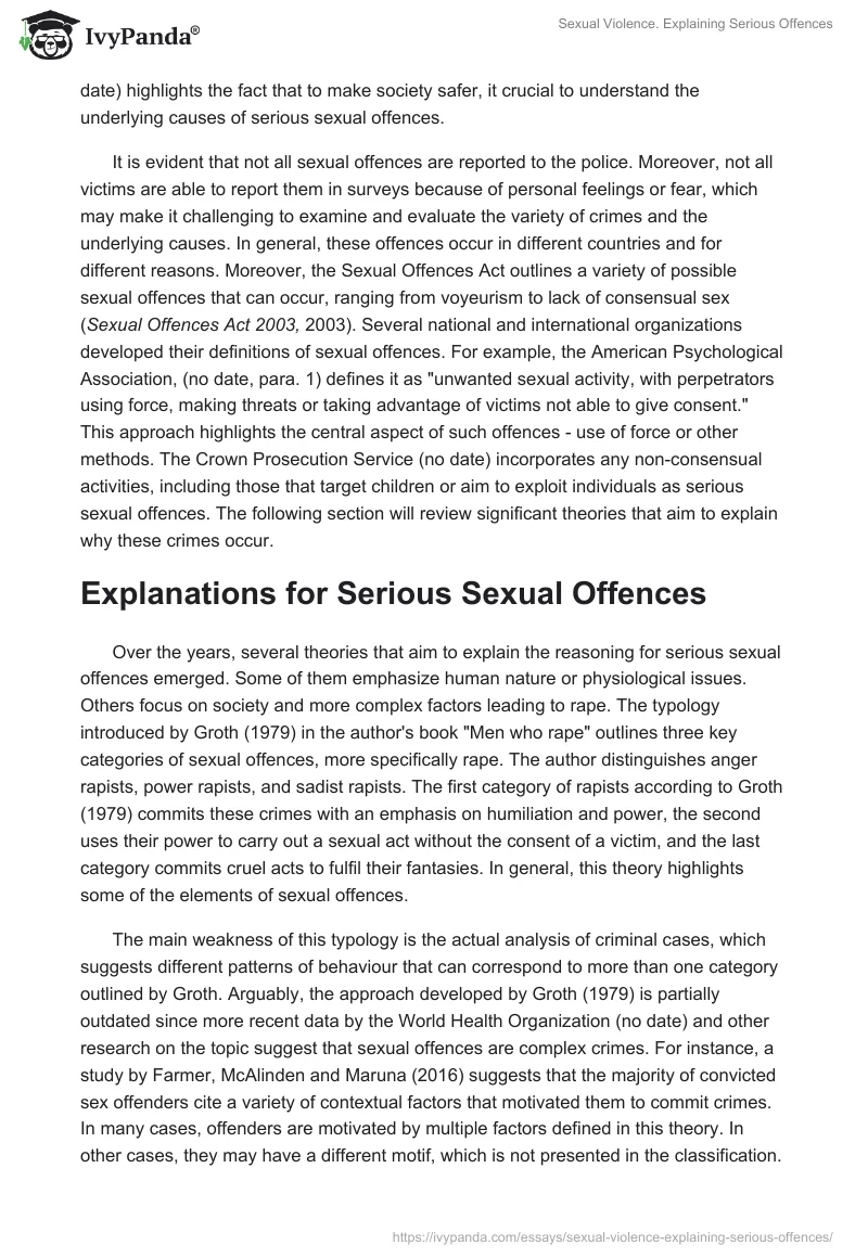 Sexual Violence. Explaining Serious Offences. Page 2