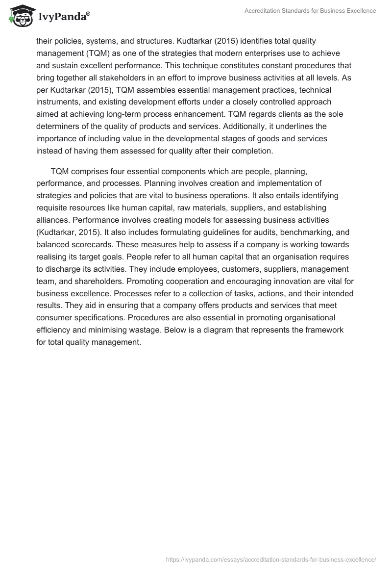Accreditation Standards for Business Excellence. Page 2