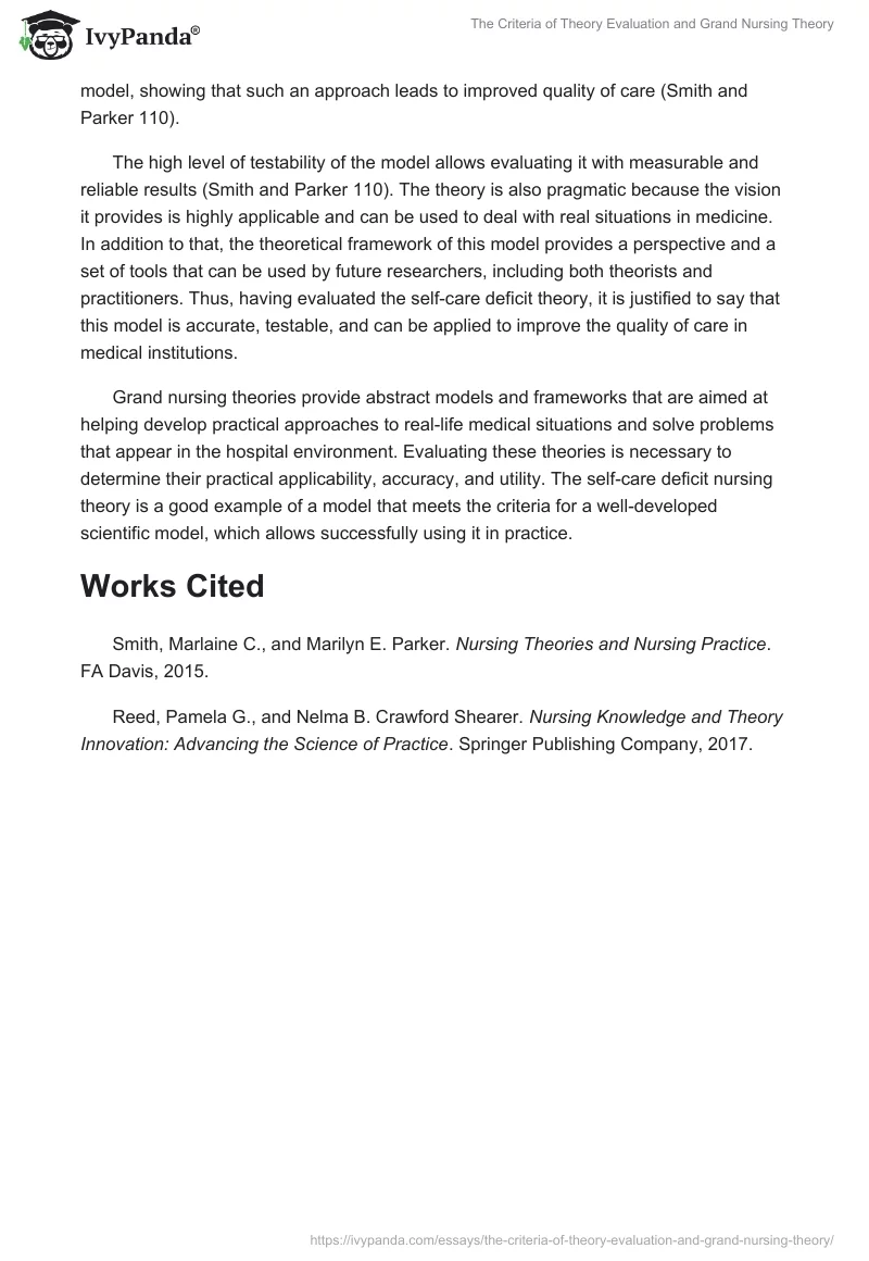 The Criteria of Theory Evaluation and Grand Nursing Theory. Page 2
