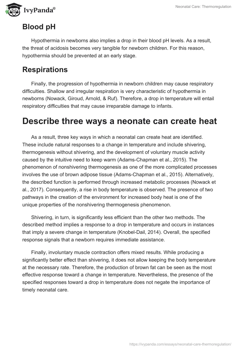 Neonatal Care: Thermoregulation. Page 4