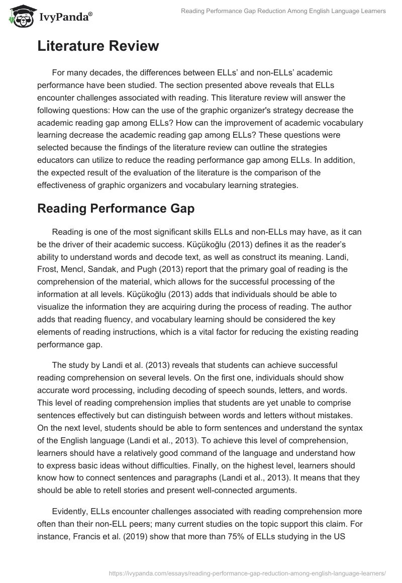 Reading Performance Gap Reduction Among English Language Learners. Page 3