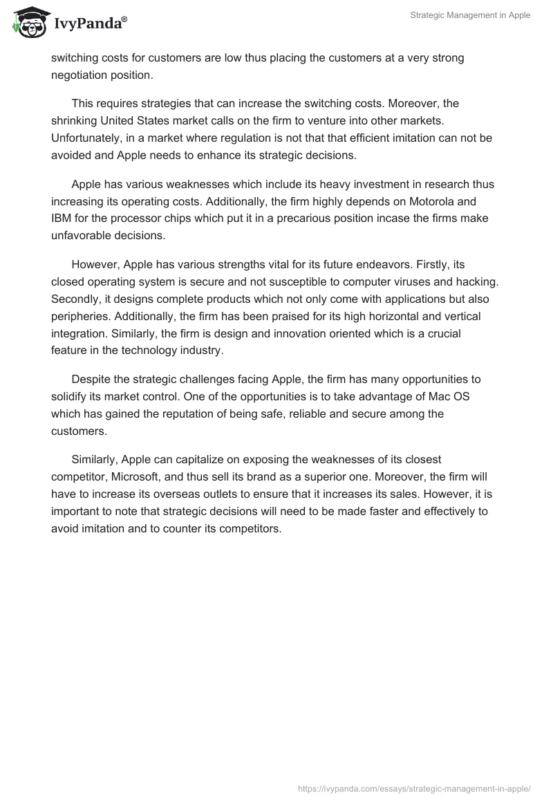 Strategic Management in Apple. Page 2
