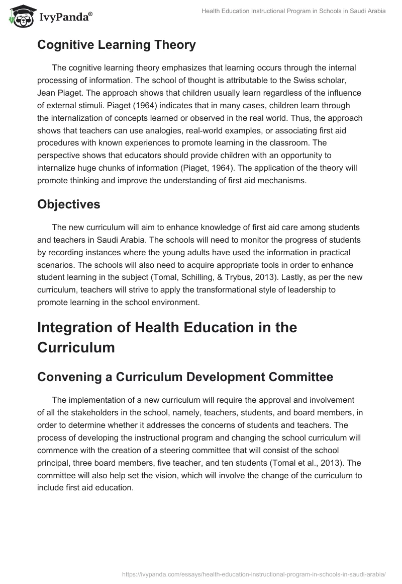 Health Education Instructional Program in Schools in Saudi Arabia. Page 4