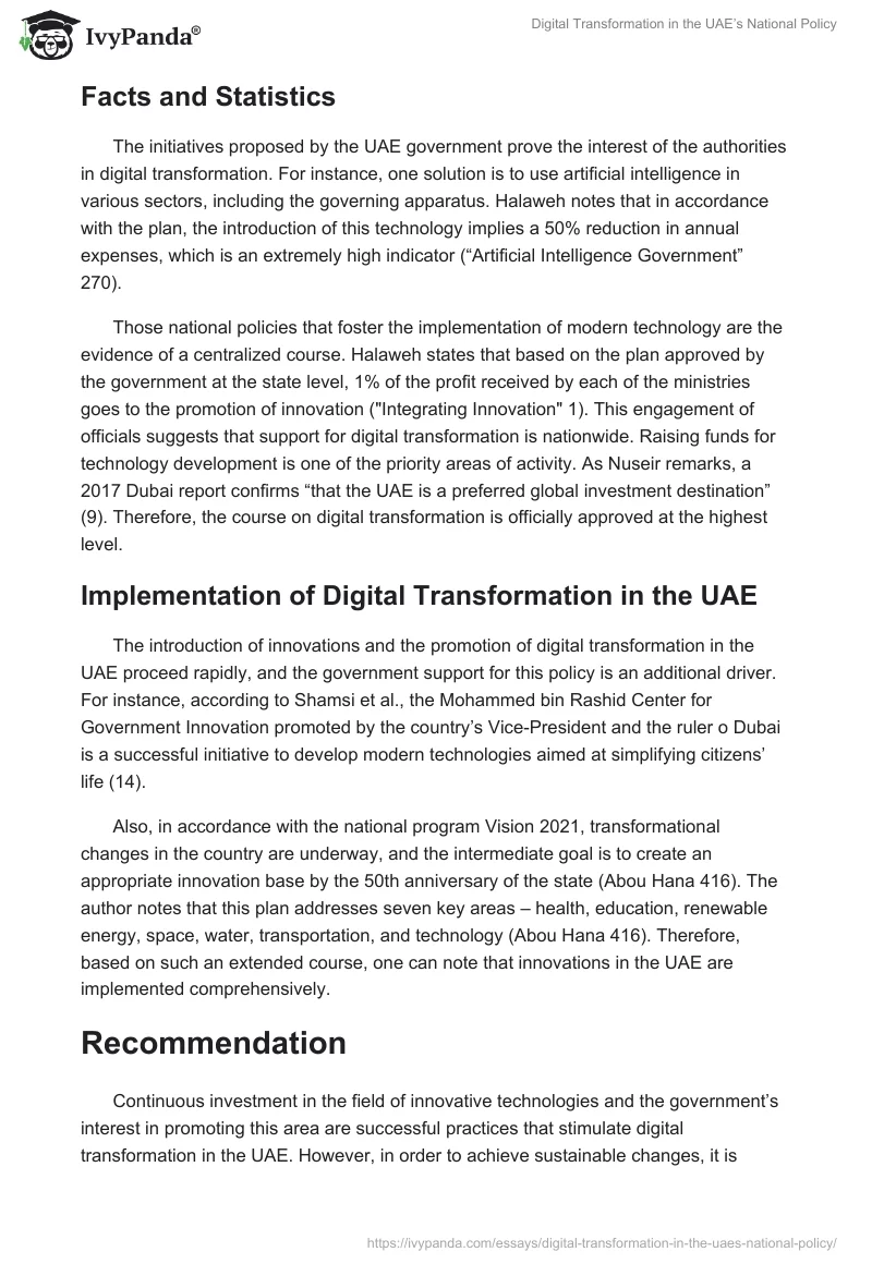 Digital Transformation in the UAE’s National Policy. Page 2