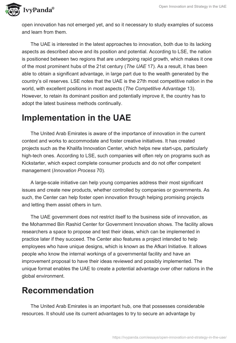 Open Innovation and Strategy in the UAE. Page 2