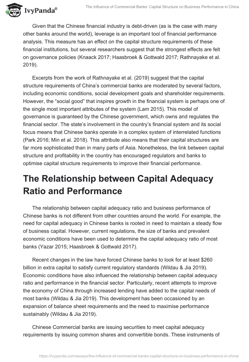 The Influence of Commercial Banks’ Capital Structure on Business Performance in China. Page 2