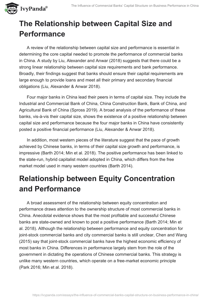 The Influence of Commercial Banks’ Capital Structure on Business Performance in China. Page 4