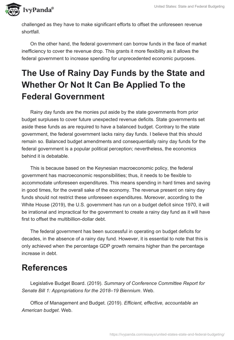 United States: State and Federal Budgeting. Page 2