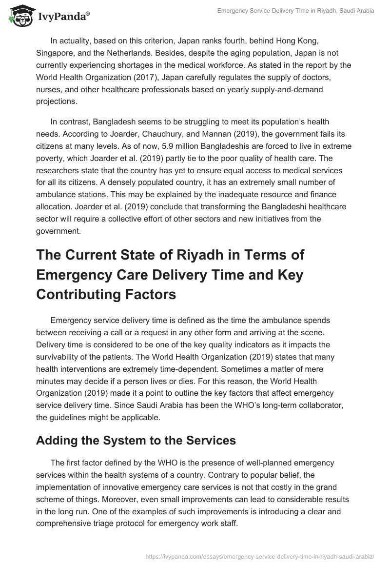 Emergency Service Delivery Time in Riyadh, Saudi Arabia. Page 3