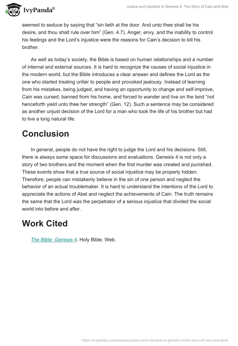 Justice and Injustice in Genesis 4: The Story of Cain and Abel. Page 2