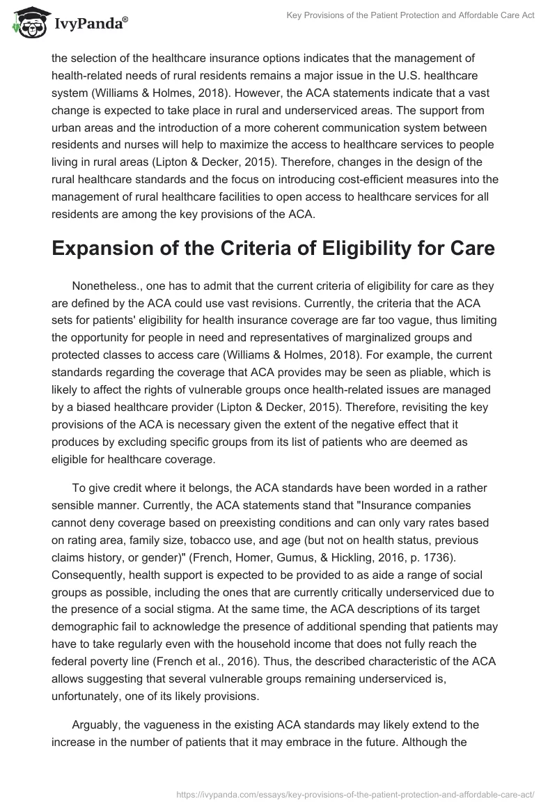 Key Provisions of the Patient Protection and Affordable Care Act. Page 3