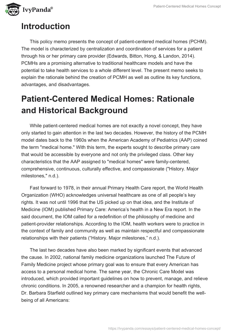 Patient-Centered Medical Homes Concept. Page 2