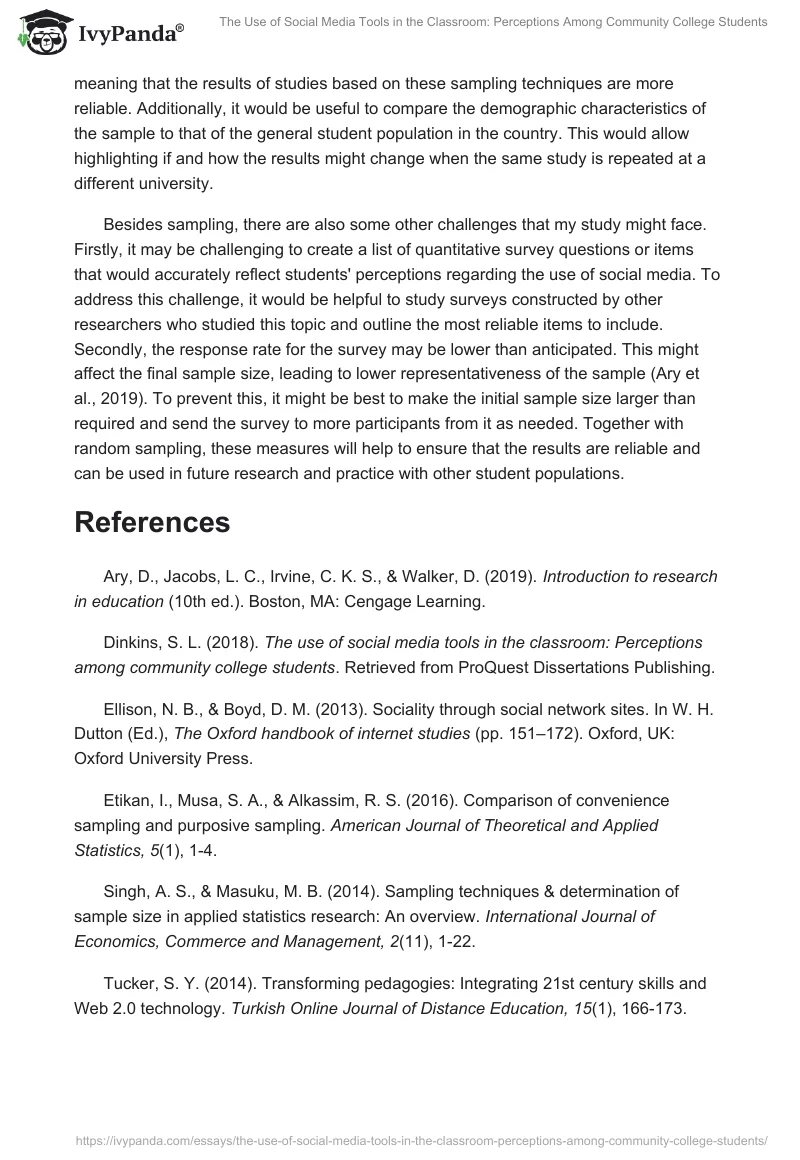 The Use of Social Media Tools in the Classroom: Perceptions Among Community College Students. Page 5