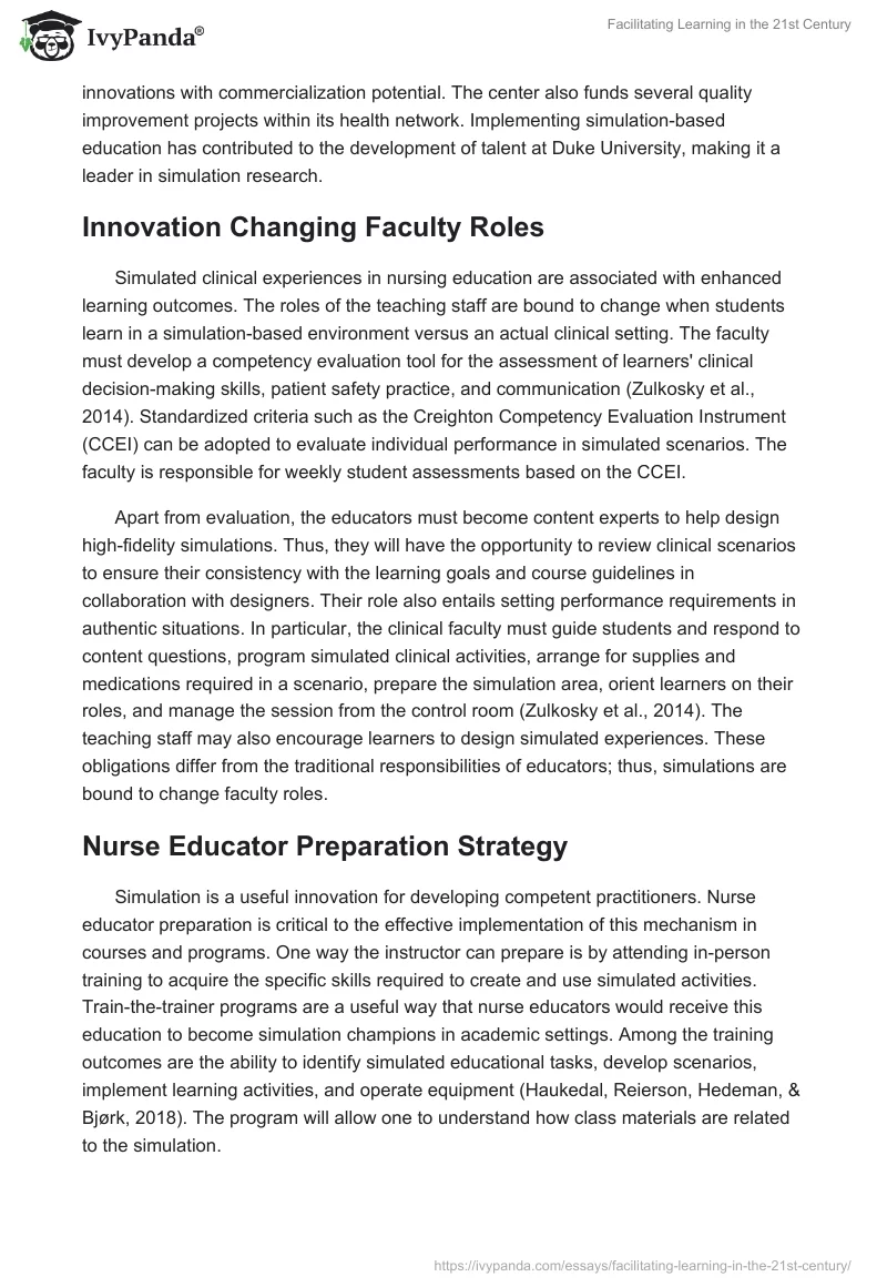 Facilitating Learning in the 21st Century. Page 3
