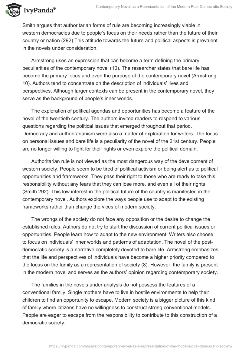 Contemporary Novel as a Representation of the Modern Post-Democratic Society. Page 4