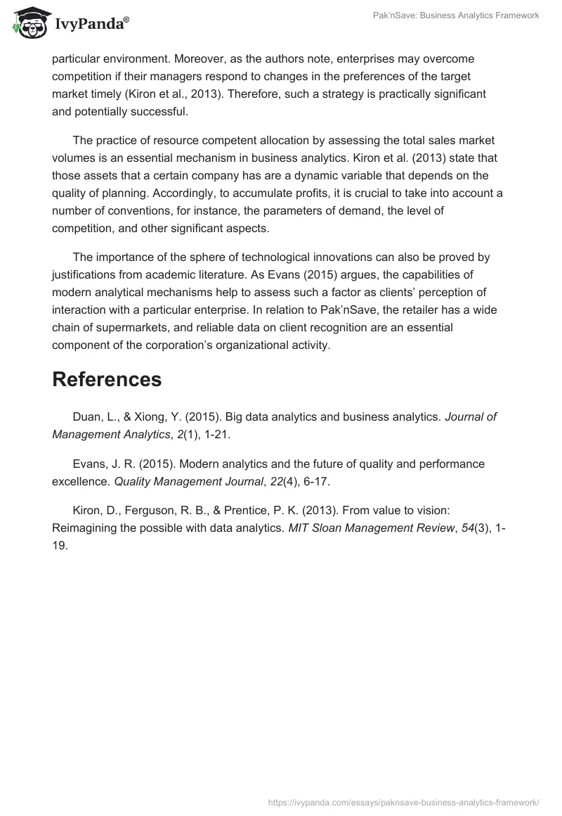 Pak’nSave: Business Analytics Framework. Page 3