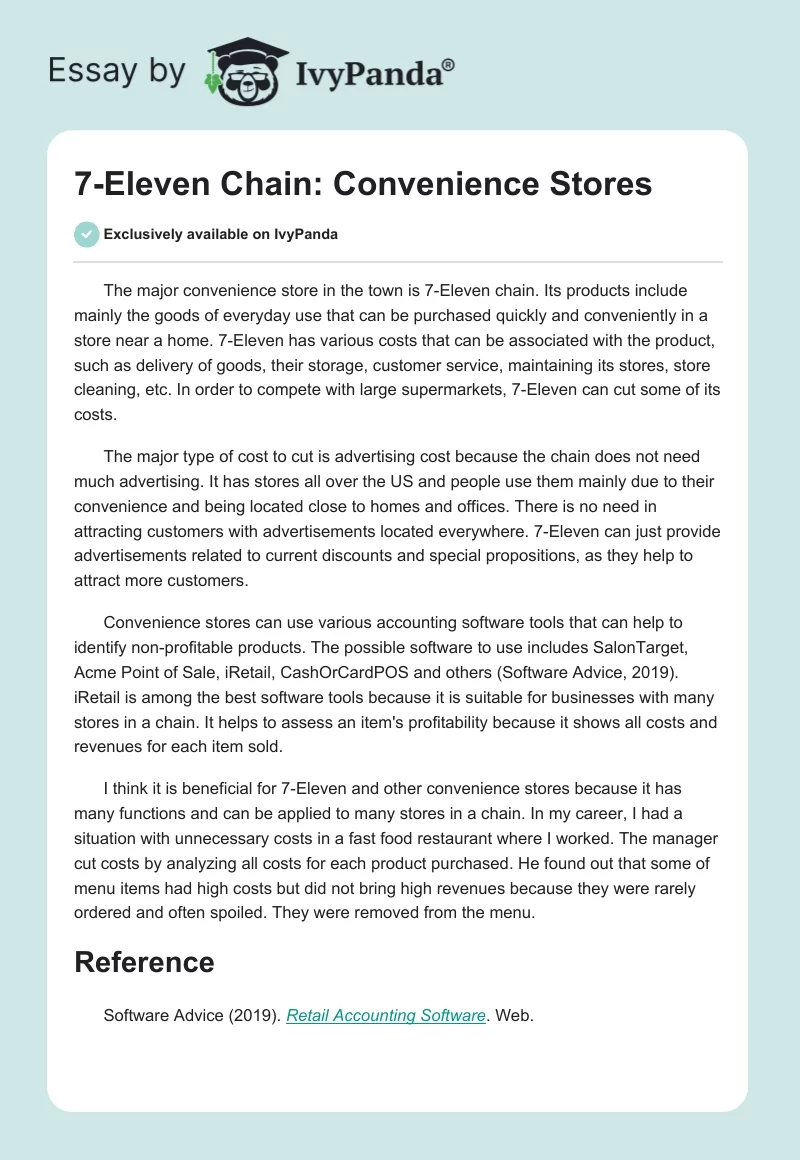 7-Eleven Chain: Convenience Stores. Page 1