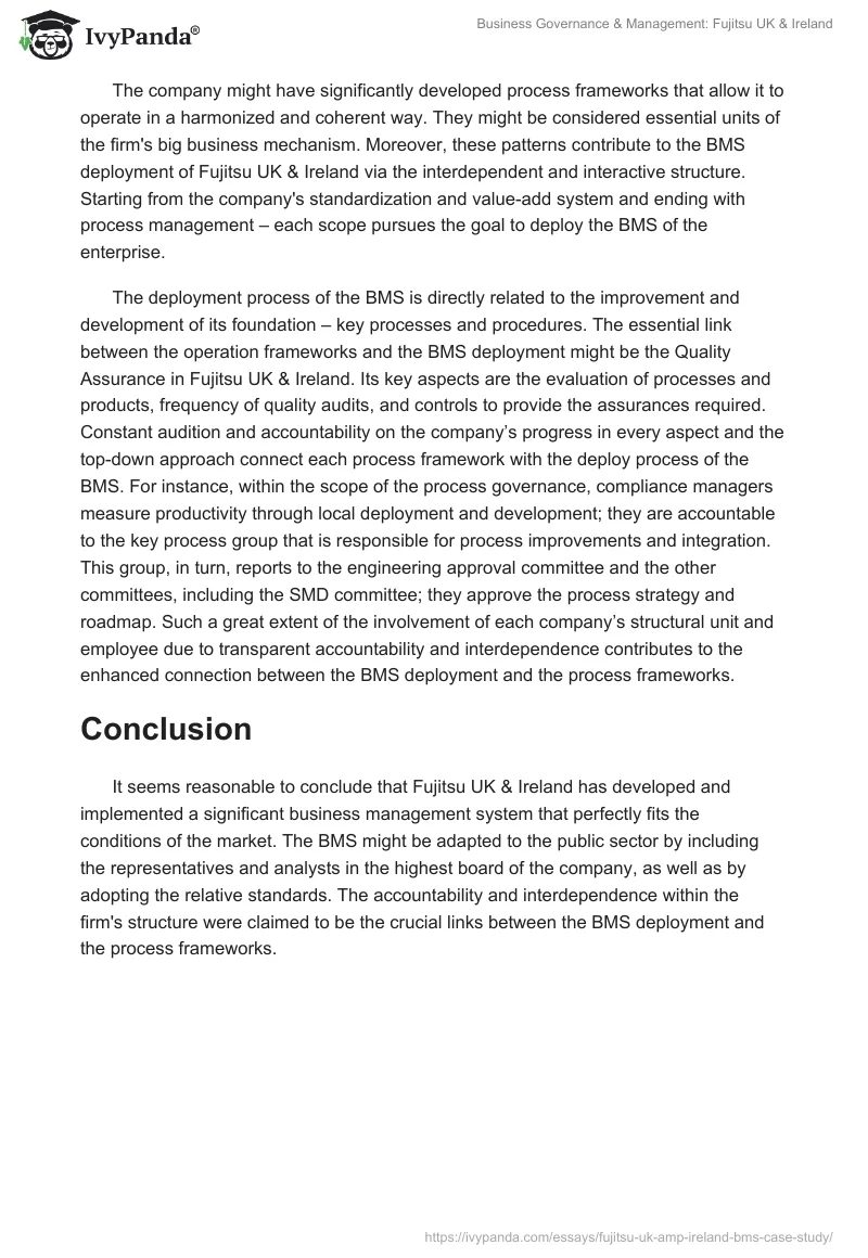 Business Governance & Management: Fujitsu UK & Ireland. Page 3