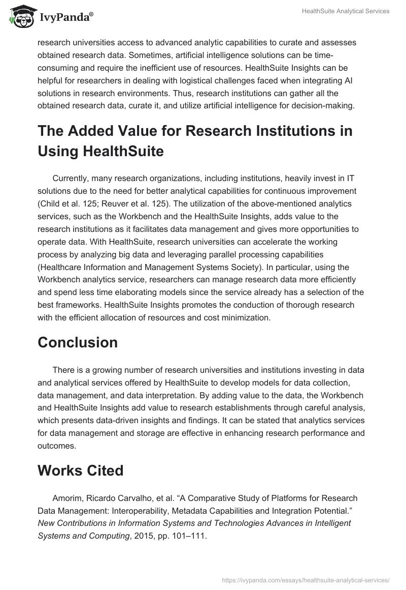 HealthSuite Analytical Services. Page 2