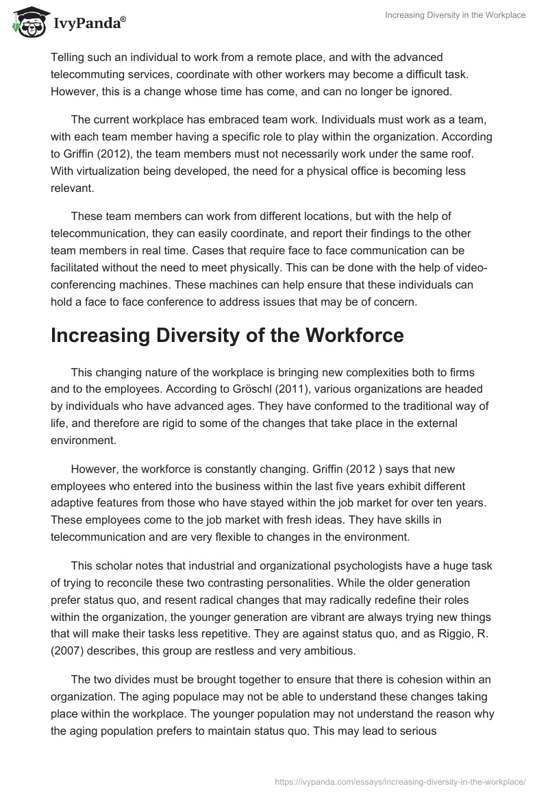 Increasing Diversity in the Workplace. Page 2