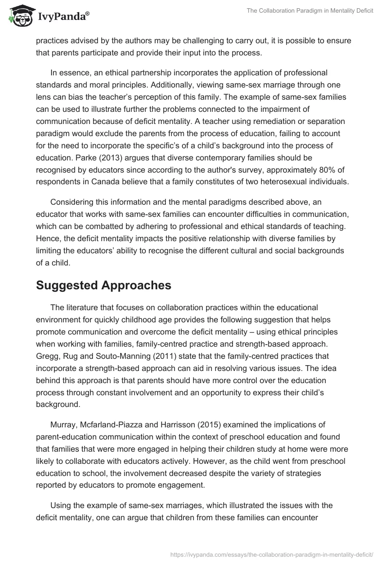 The Collaboration Paradigm in Mentality Deficit. Page 5