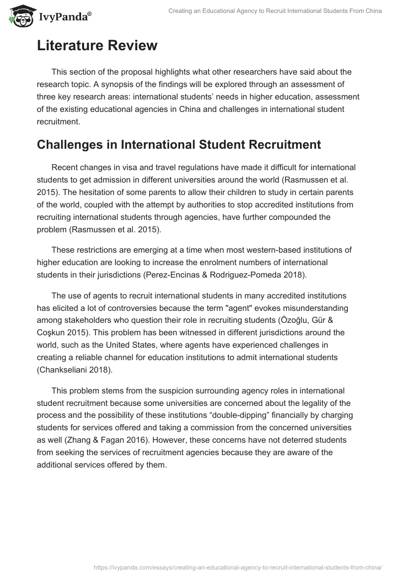 Creating an Educational Agency to Recruit International Students From China. Page 3