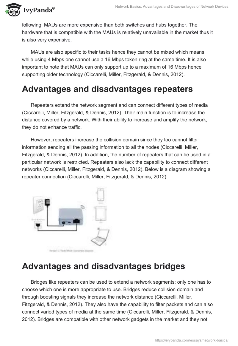 Network Basics: Advantages and Disadvantages of Network Devices. Page 3