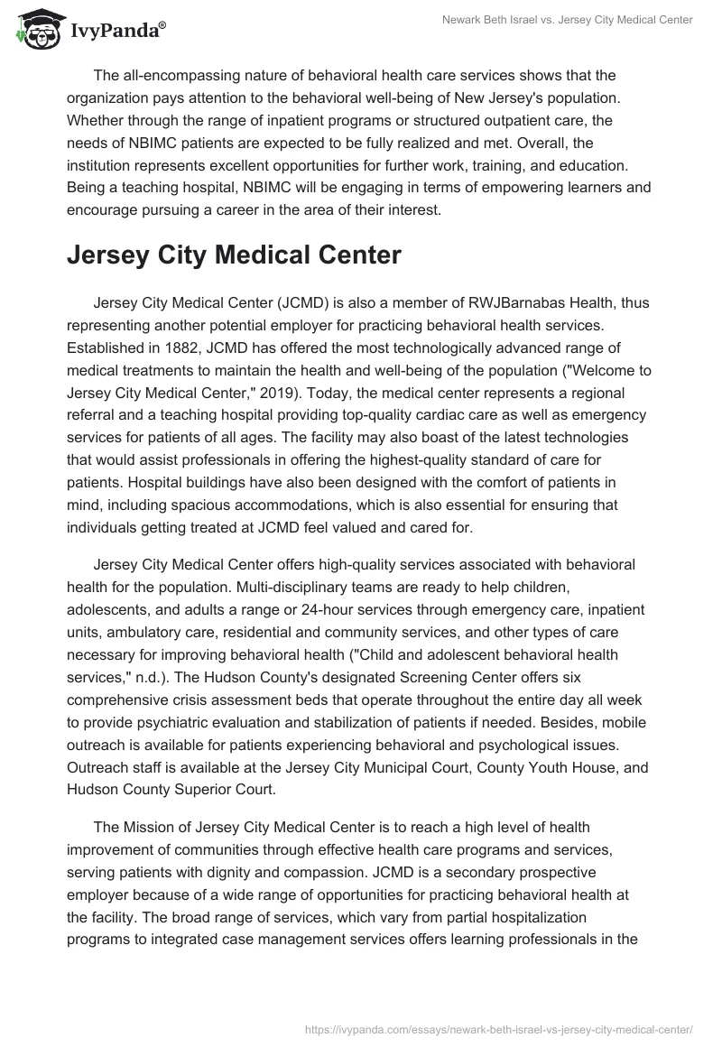 Newark Beth Israel vs. Jersey City Medical Center. Page 2