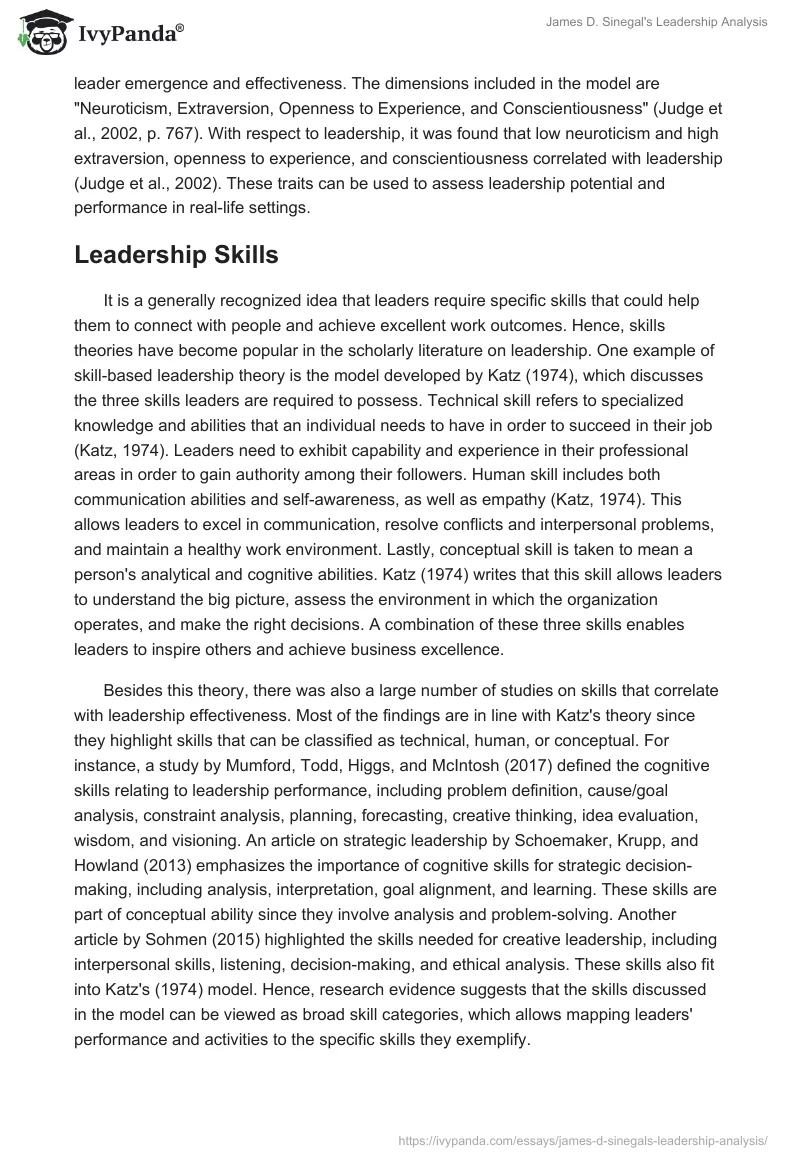 James D. Sinegal's Leadership Analysis - 1996 Words | Report Example