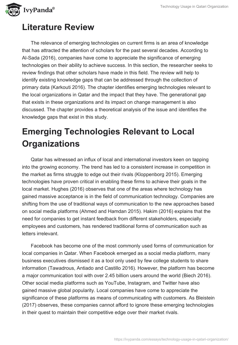 Technology Usage in Qatari Organization. Page 2