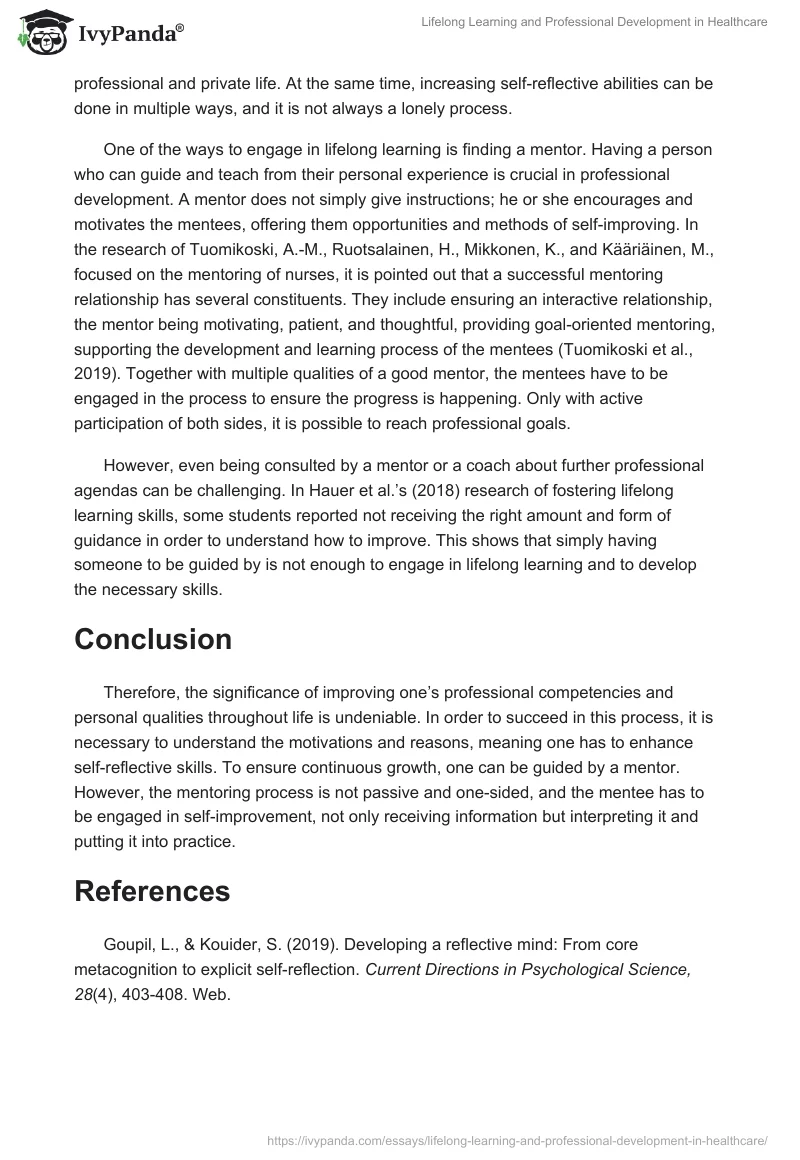 Lifelong Learning and Professional Development in Healthcare. Page 2