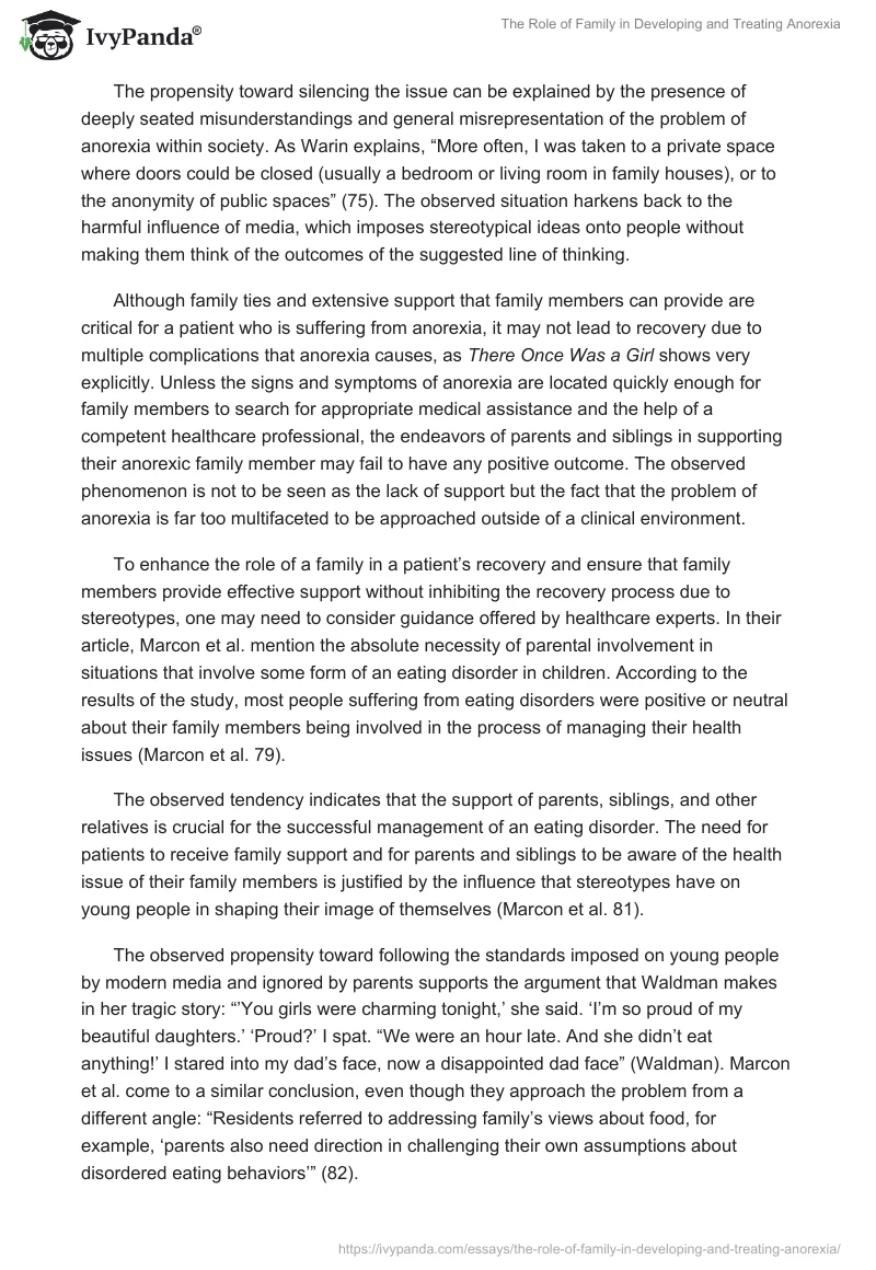 The Role of Family in Developing and Treating Anorexia. Page 4