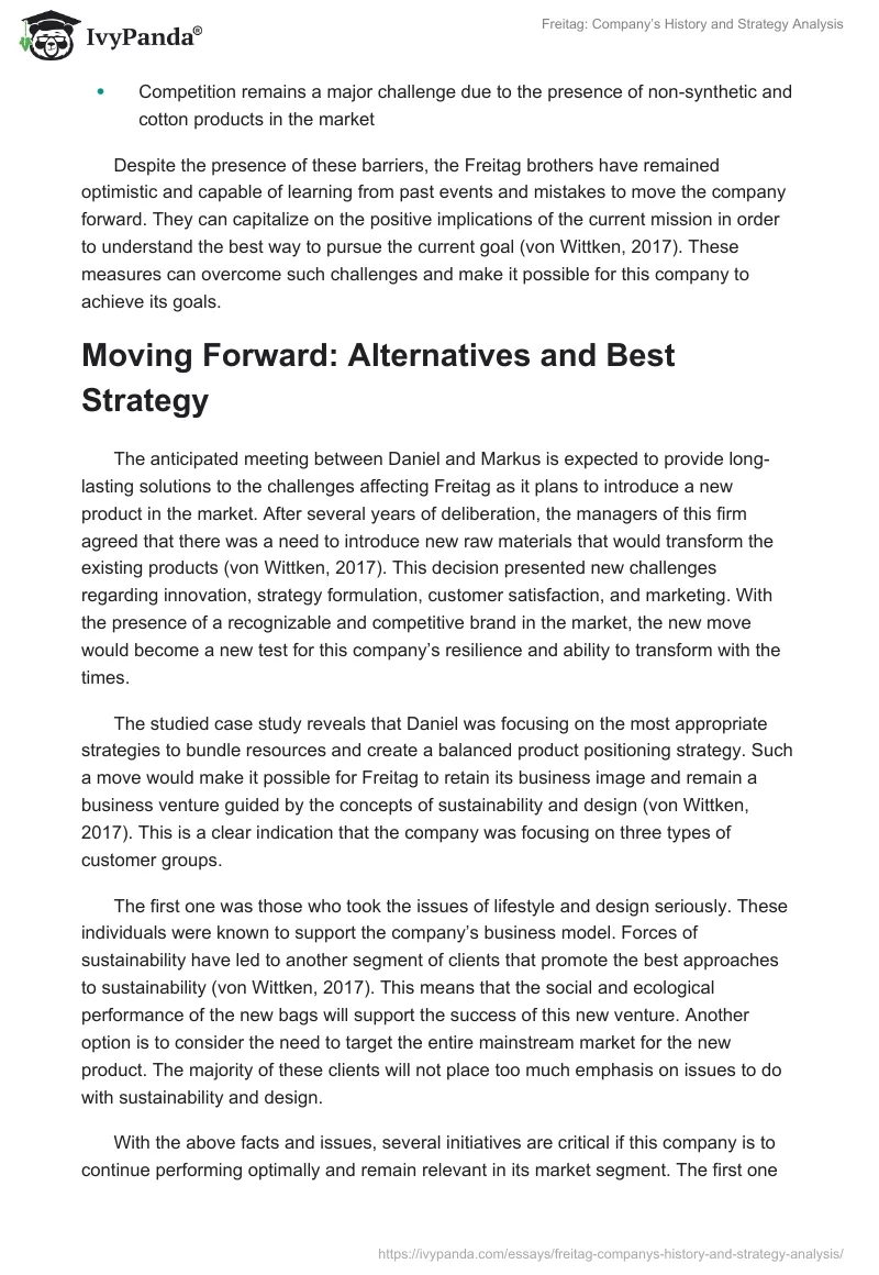 Freitag: Company’s History and Strategy Analysis. Page 3