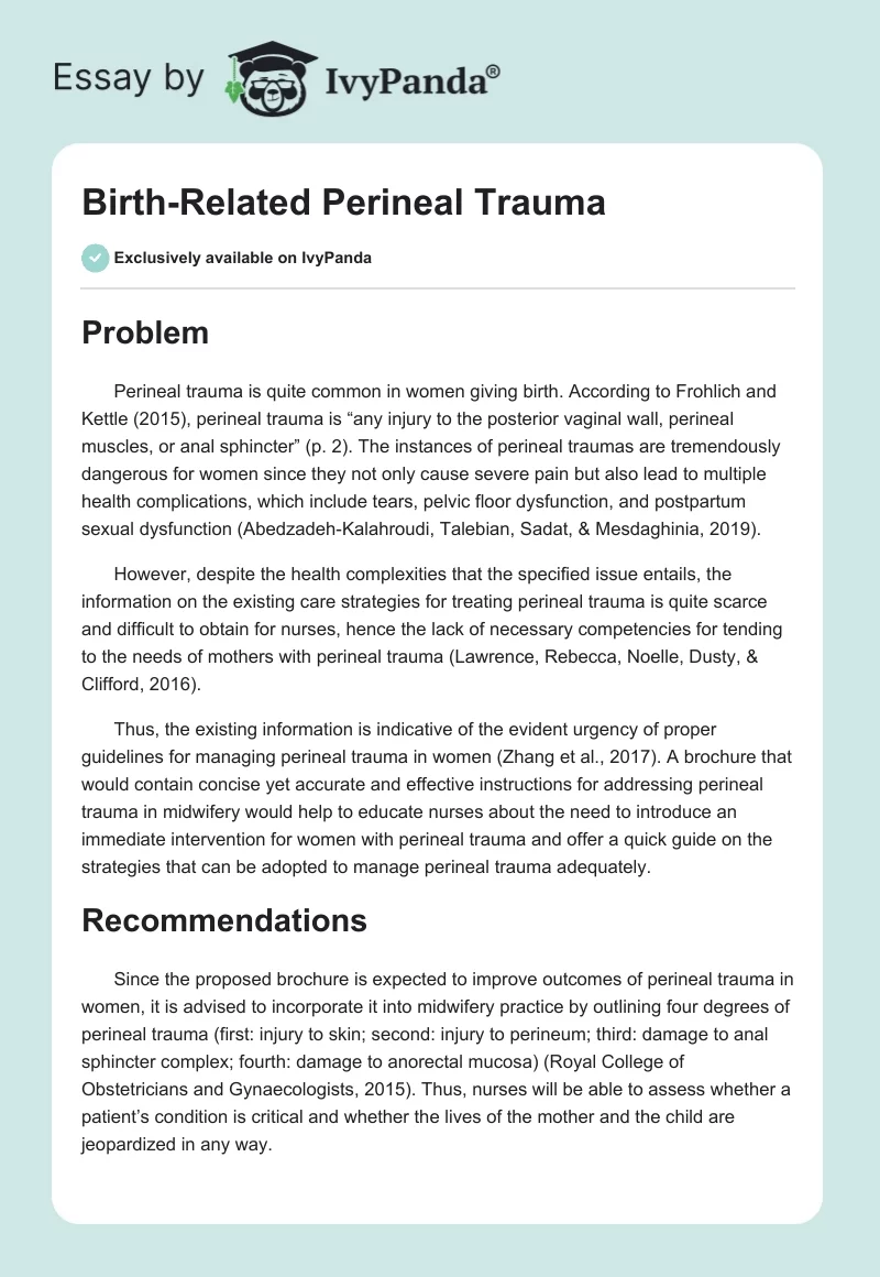 Birth-Related Perineal Trauma. Page 1