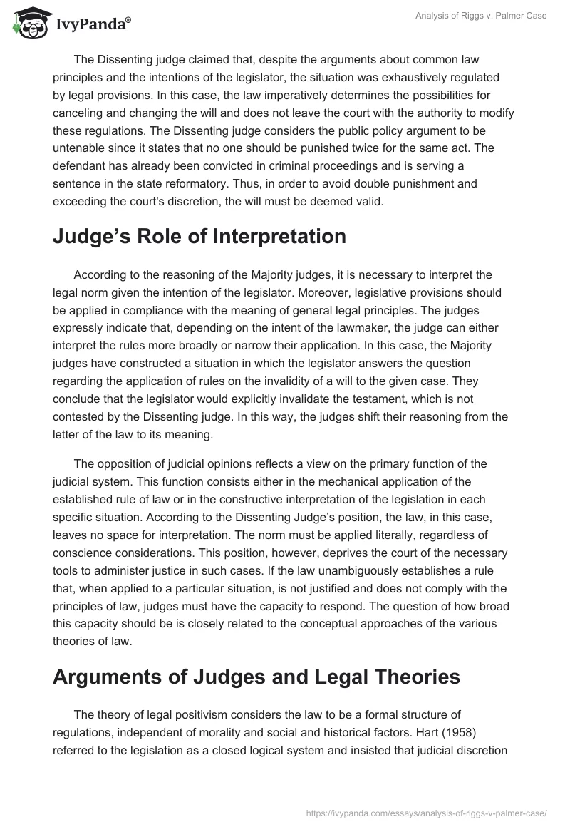Analysis of Riggs v. Palmer Case. Page 2