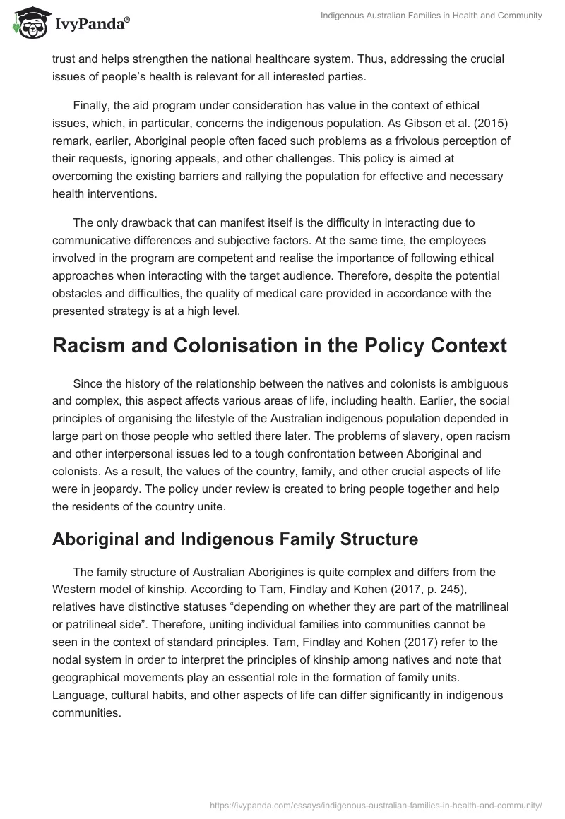 Indigenous Australian Families in Health and Community. Page 4