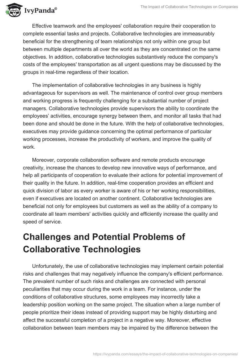 The Impact of Collaborative Technologies on Companies. Page 3