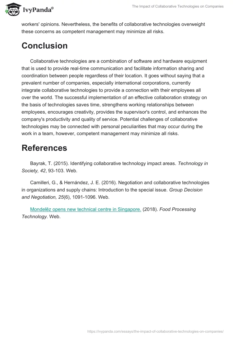 The Impact of Collaborative Technologies on Companies. Page 4