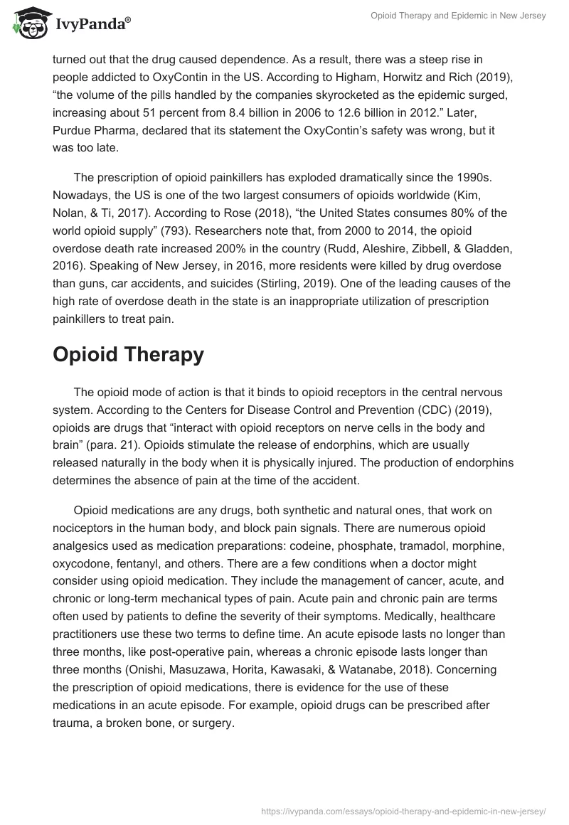 Opioid Therapy and Epidemic in New Jersey. Page 2
