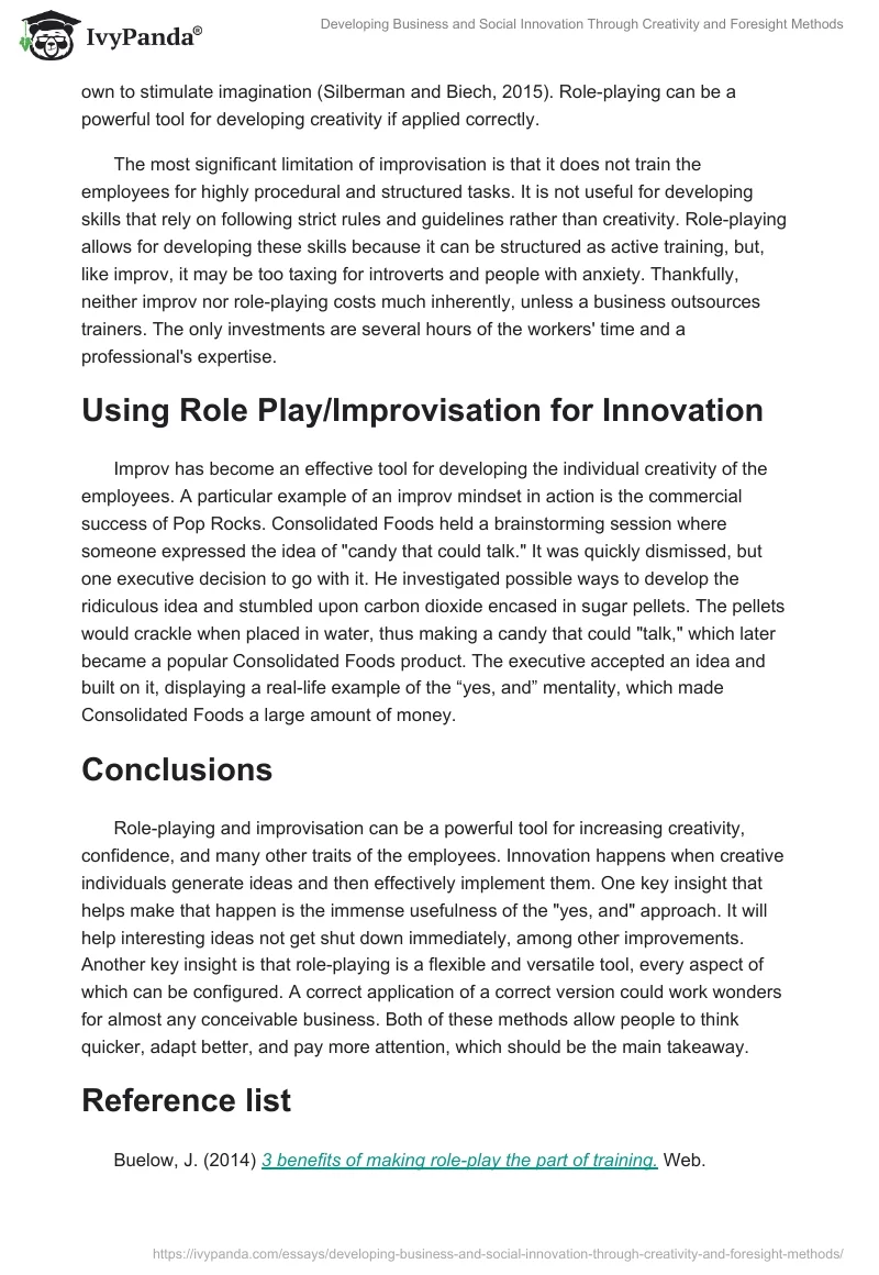 Developing Business and Social Innovation Through Creativity and Foresight Methods. Page 3