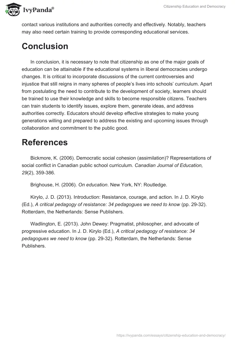 Citizenship Education and Democracy. Page 3