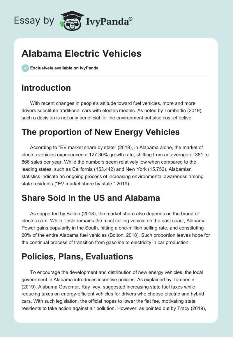 Alabama Electric Vehicles. Page 1