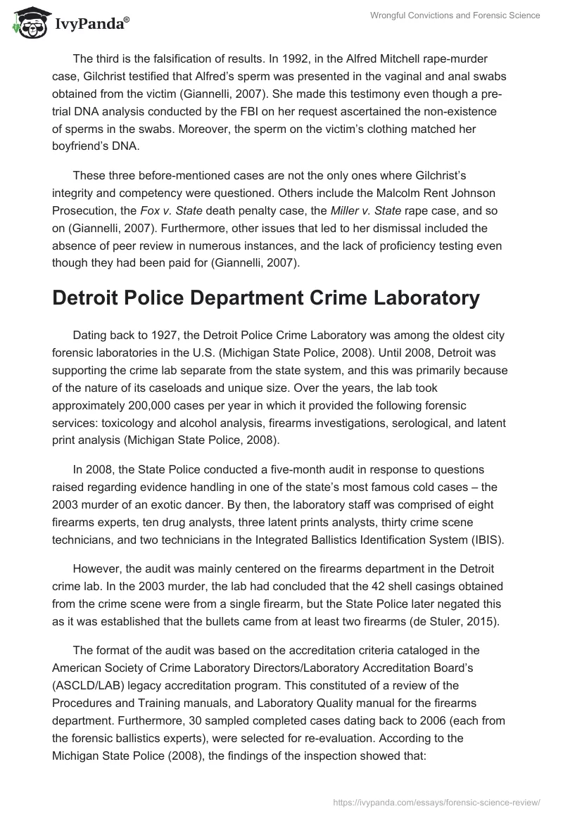 Wrongful Convictions and Forensic Science. Page 3