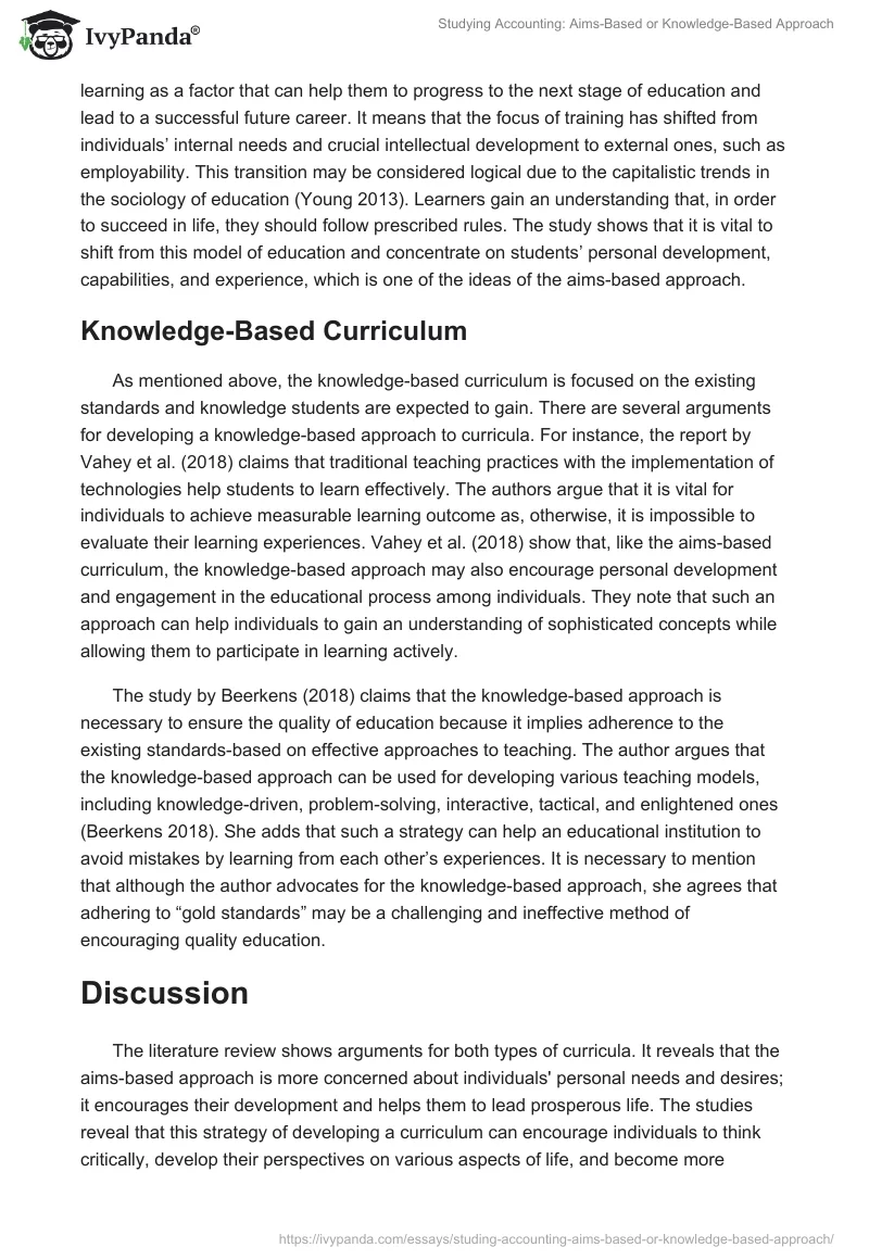 Studying Accounting: Aims-Based or Knowledge-Based Approach. Page 5