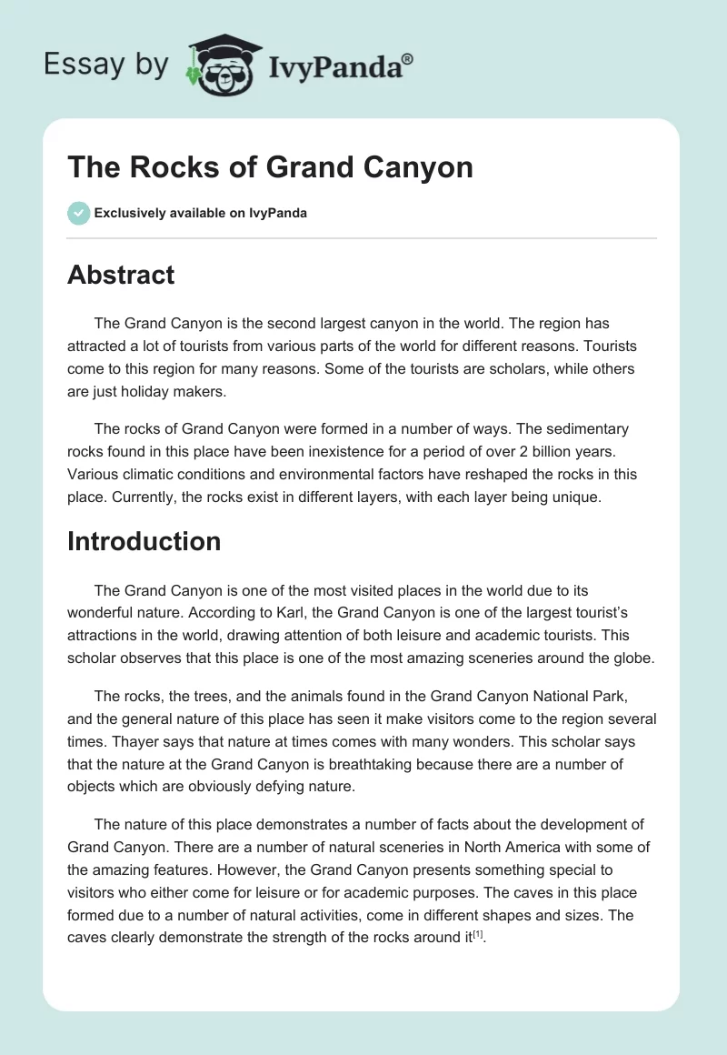 The Rocks of Grand Canyon. Page 1