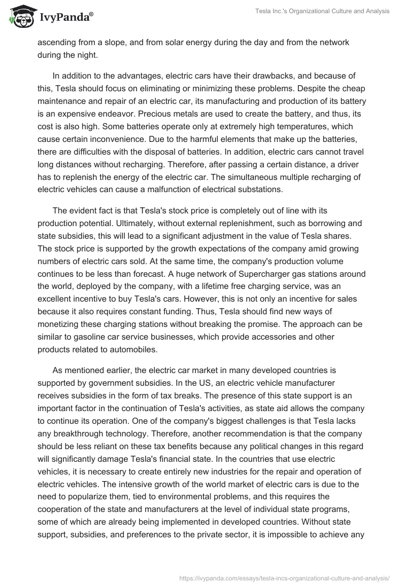 Tesla Inc.'s Organizational Culture and Analysis. Page 4