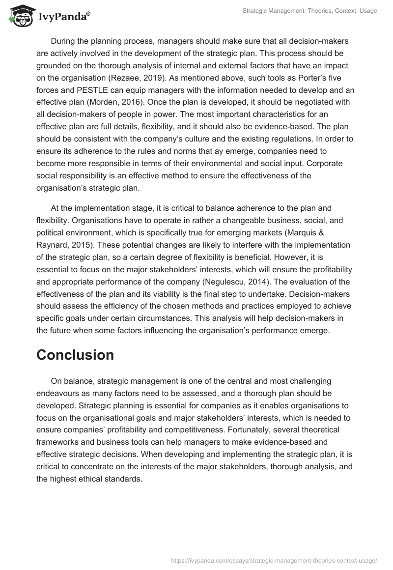 Strategic Management: Theories, Context, Usage. Page 4